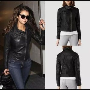 All Saints Belvedere Leather Jacket us2 uk6 EUC